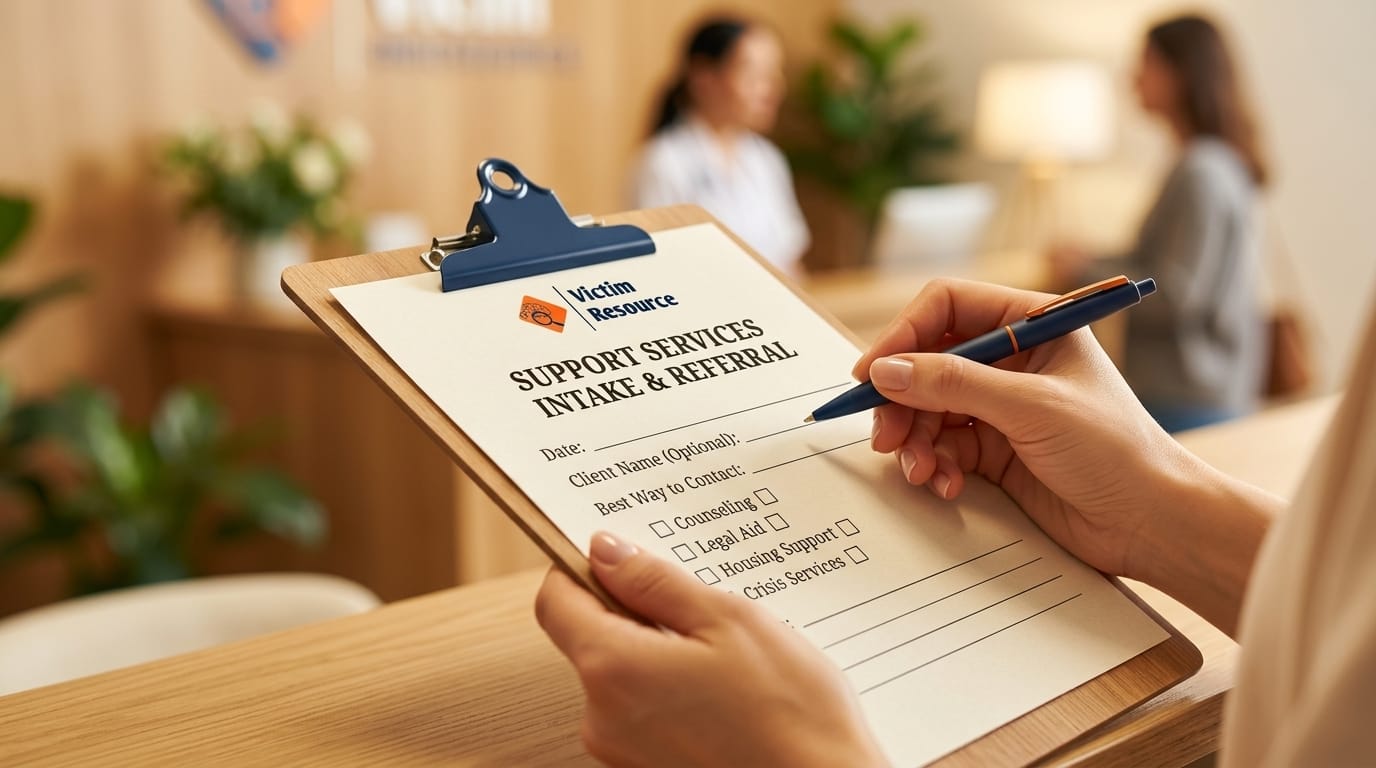 Patient filling out a medical records request form at a Missouri clinic reception desk